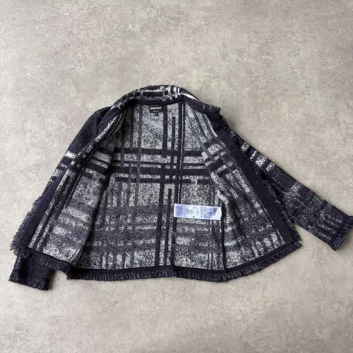 Giorgio Armani Cardigan Midnight Blue & Grey Women's UK 8