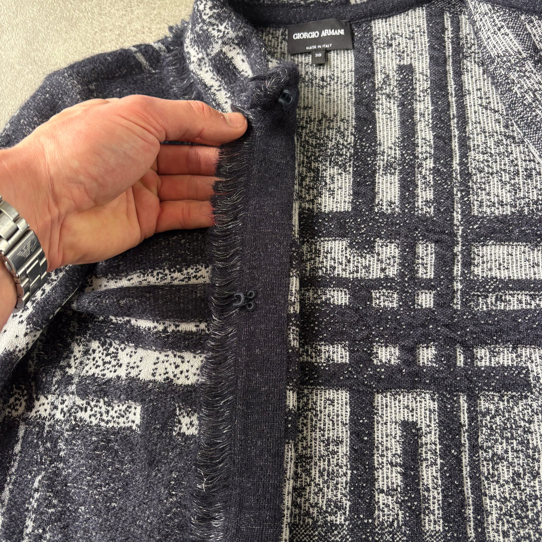 Giorgio Armani Cardigan Midnight Blue & Grey Women's UK 8