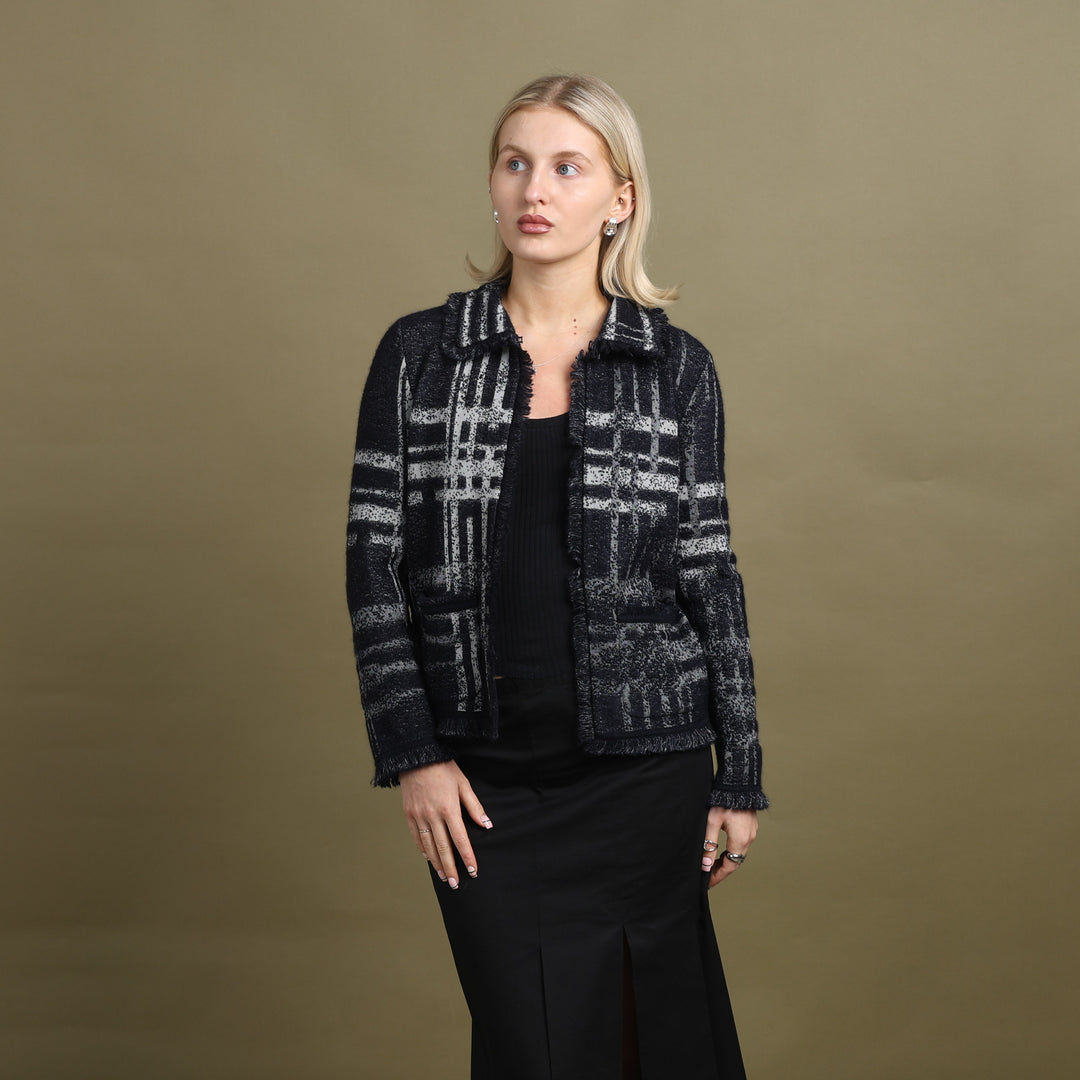 Giorgio Armani Cardigan Midnight Blue & Grey Women's UK 8