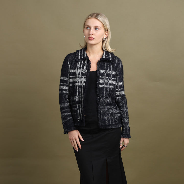 Giorgio Armani Cardigan Midnight Blue & Grey Women's UK 8