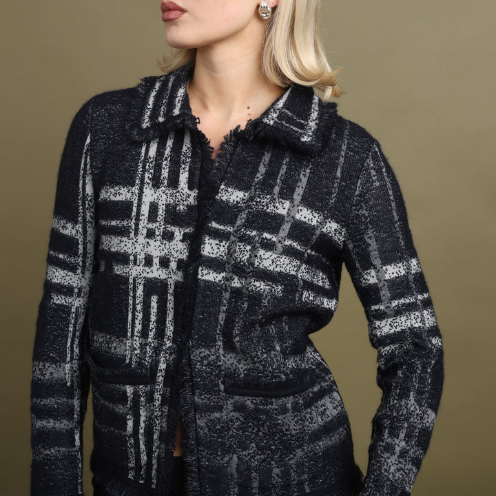 Giorgio Armani Cardigan Midnight Blue & Grey Women's UK 8