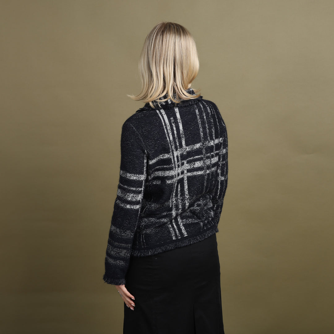 Giorgio Armani Cardigan Midnight Blue & Grey Women's UK 8