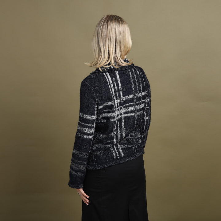 Giorgio Armani Cardigan Midnight Blue & Grey Women's UK 8