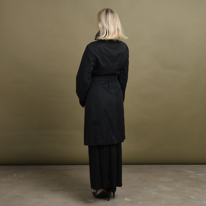 Aquascutum Trench Coat Black Women's UK 10