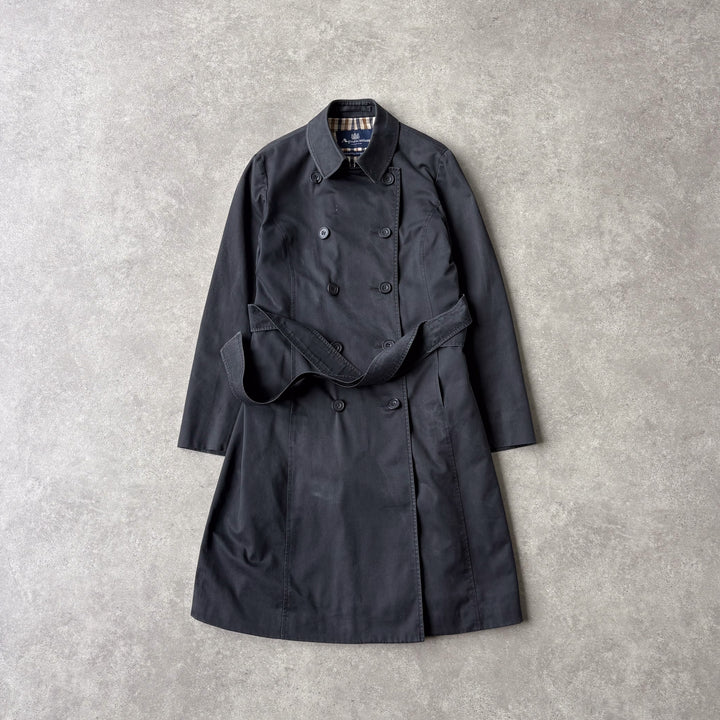 Aquascutum Trench Coat Black Women's UK 10