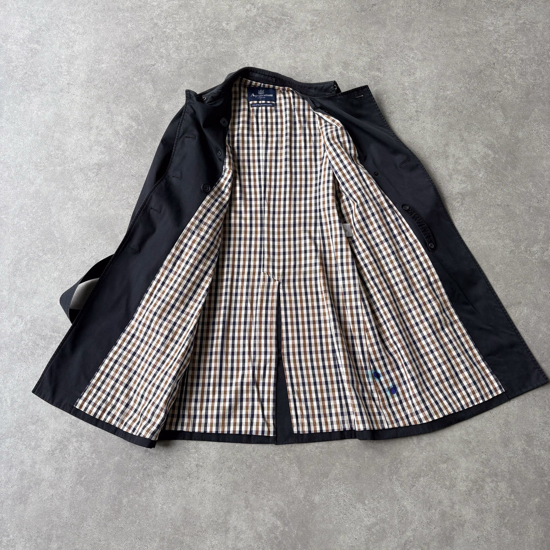 Aquascutum Trench Coat Black Women's UK 10