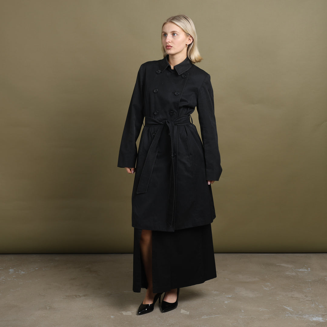Aquascutum Trench Coat Black Women's UK 10