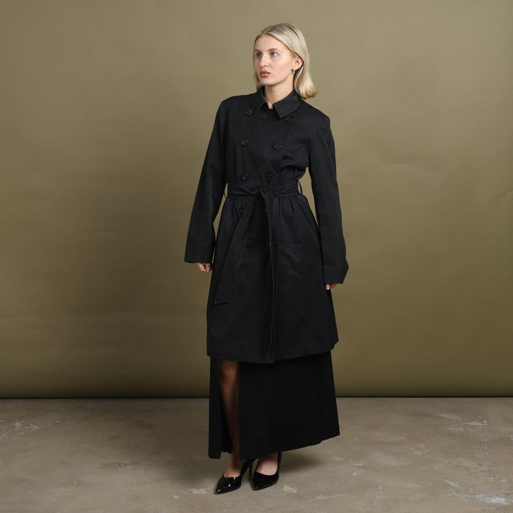 Aquascutum Trench Coat Black Women's UK 10