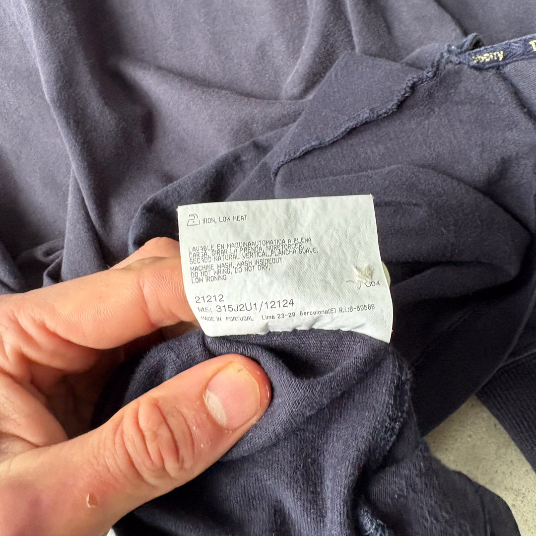 Thomas Burberry Rugby Shirt Navy Blue & White Men's XL