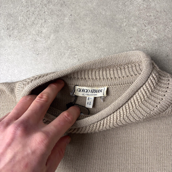 Giorgio Armani Fisherman Neck Jumper Beige Men's M
