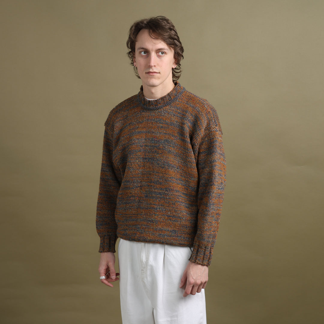 Aquascutum Mock Neck Jumper Orange & Blue Men's M