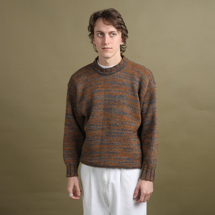 Aquascutum Mock Neck Jumper Orange & Blue Men's M