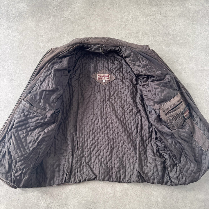 Marlboro Classics Leather Bomber Jacket Brown Men's M