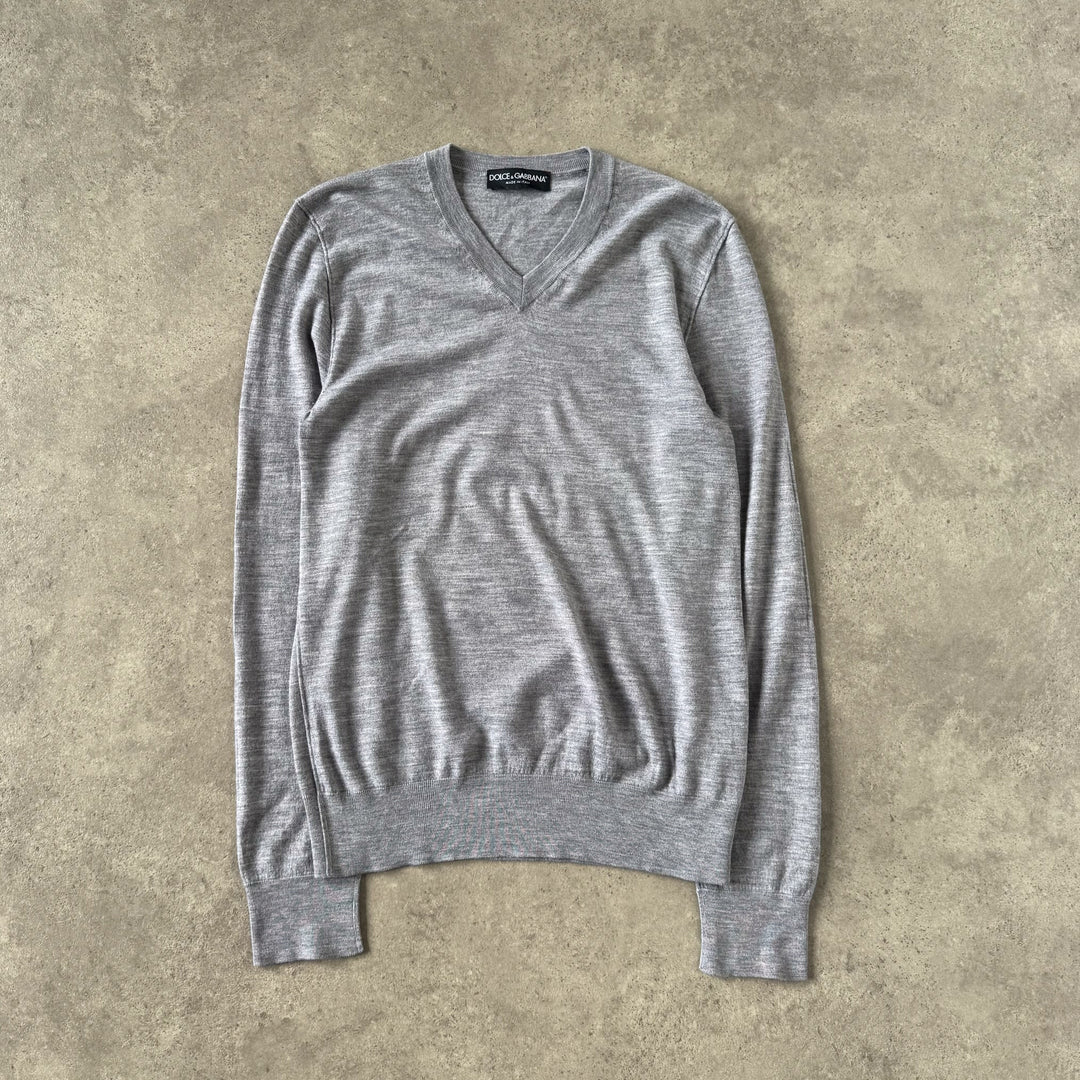 Dolce & Gabbana V-Neck Jumper Grey Men's S
