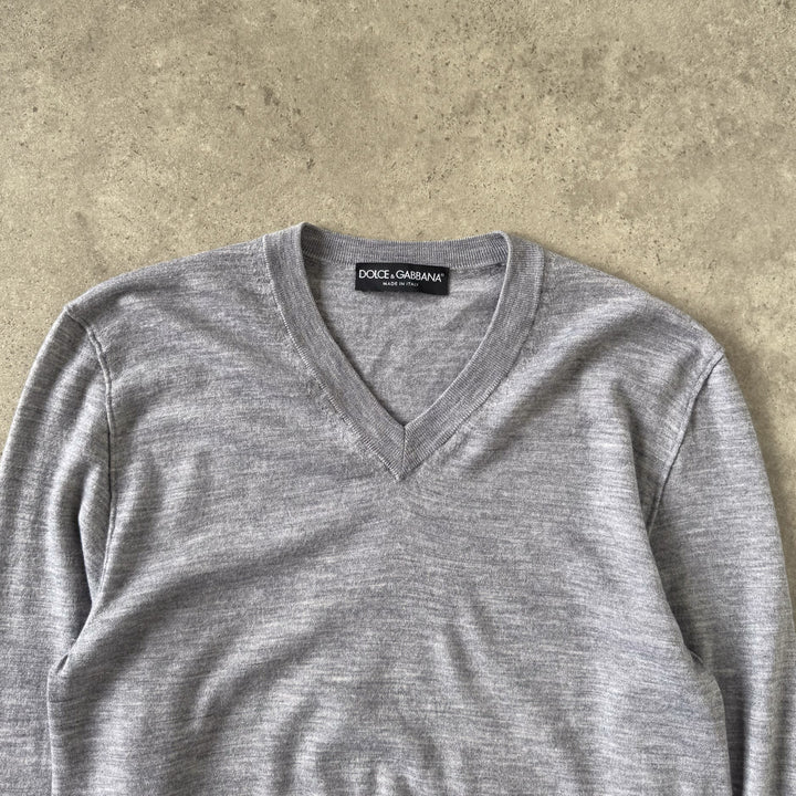 Dolce & Gabbana V-Neck Jumper Grey Men's S
