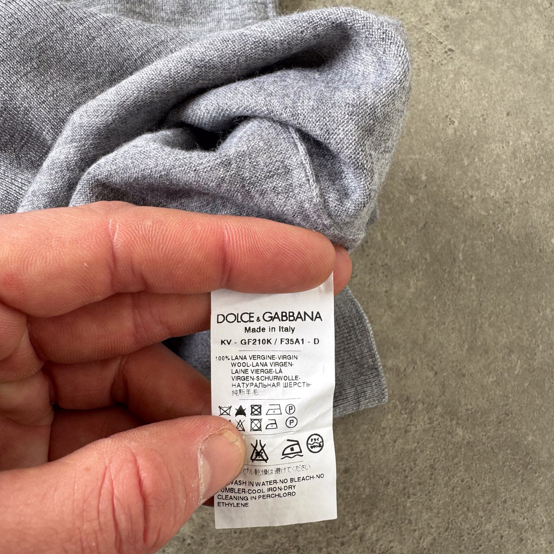 Dolce & Gabbana V-Neck Jumper Grey Men's S