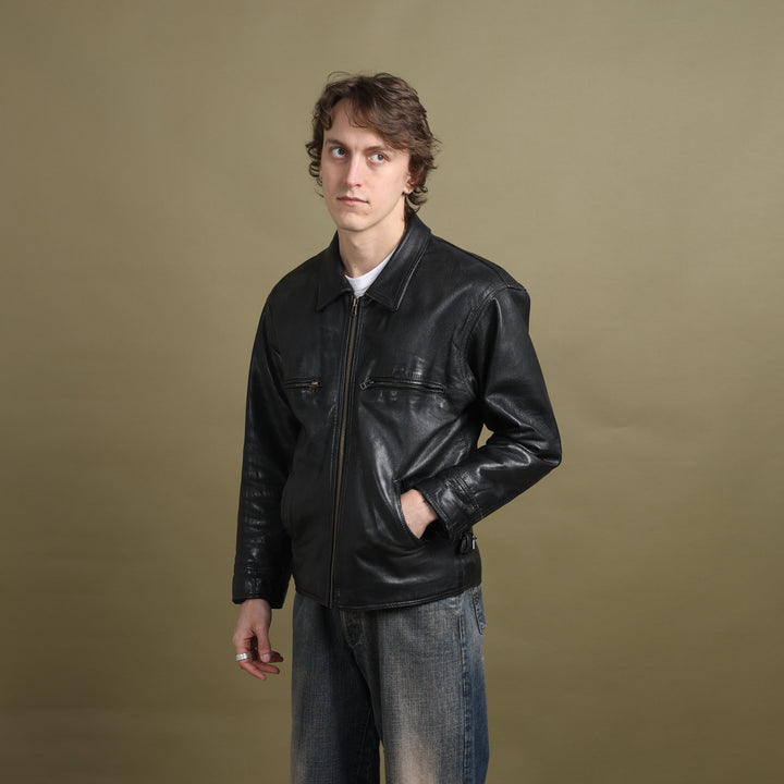 Opus Leather Bomber Jacket Black Men's M