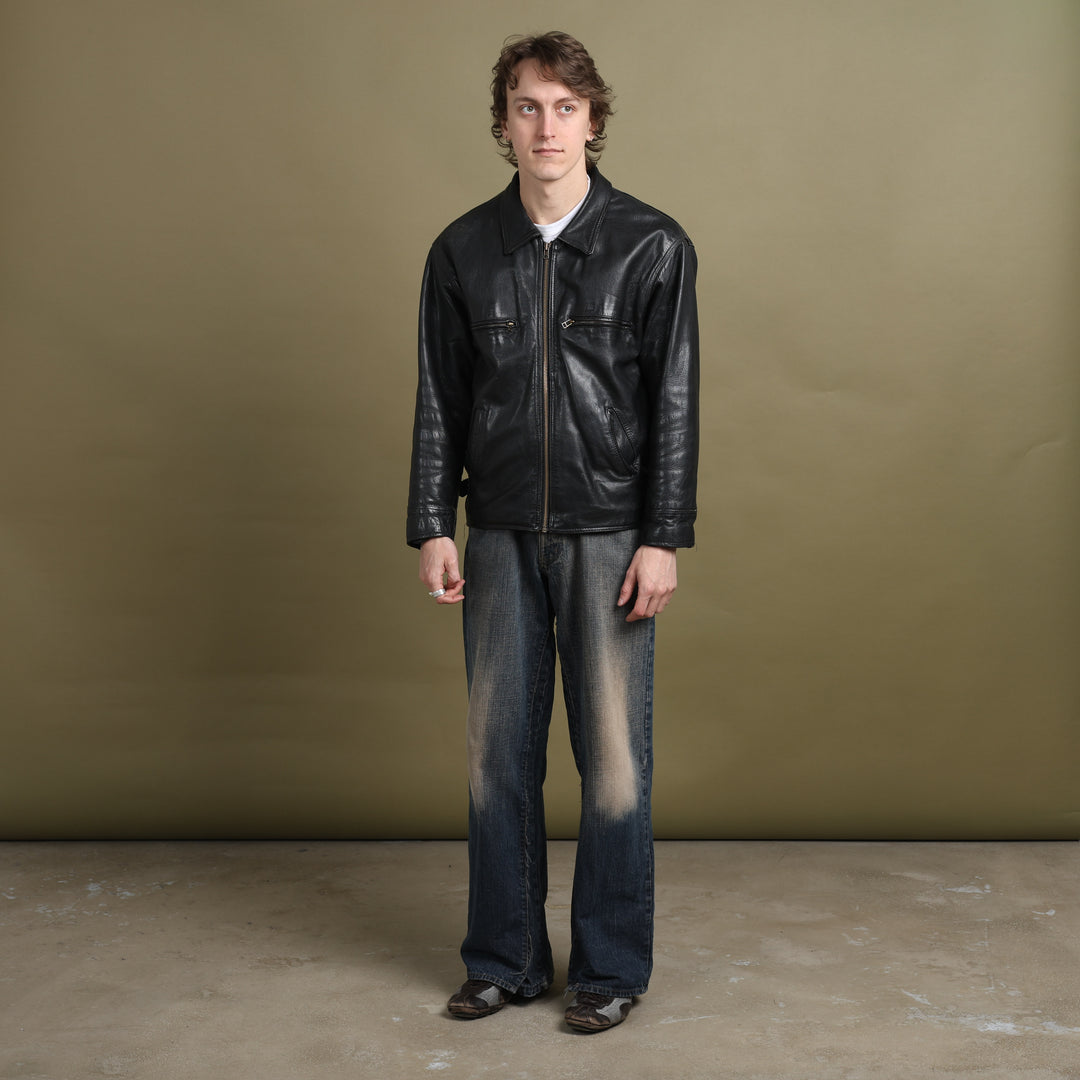 Opus Leather Bomber Jacket Black Men's M