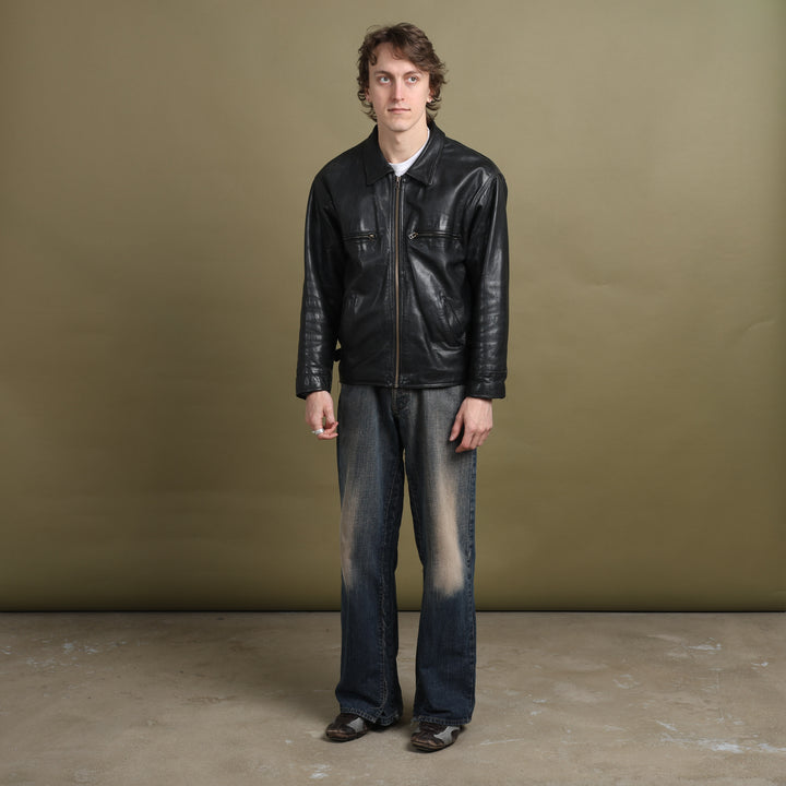 Opus Leather Bomber Jacket Black Men's M