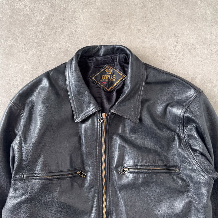 Opus Leather Bomber Jacket Black Men's M