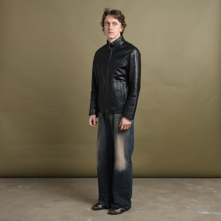 Ciro Citerio Leather Biker Jacket Black Men's M