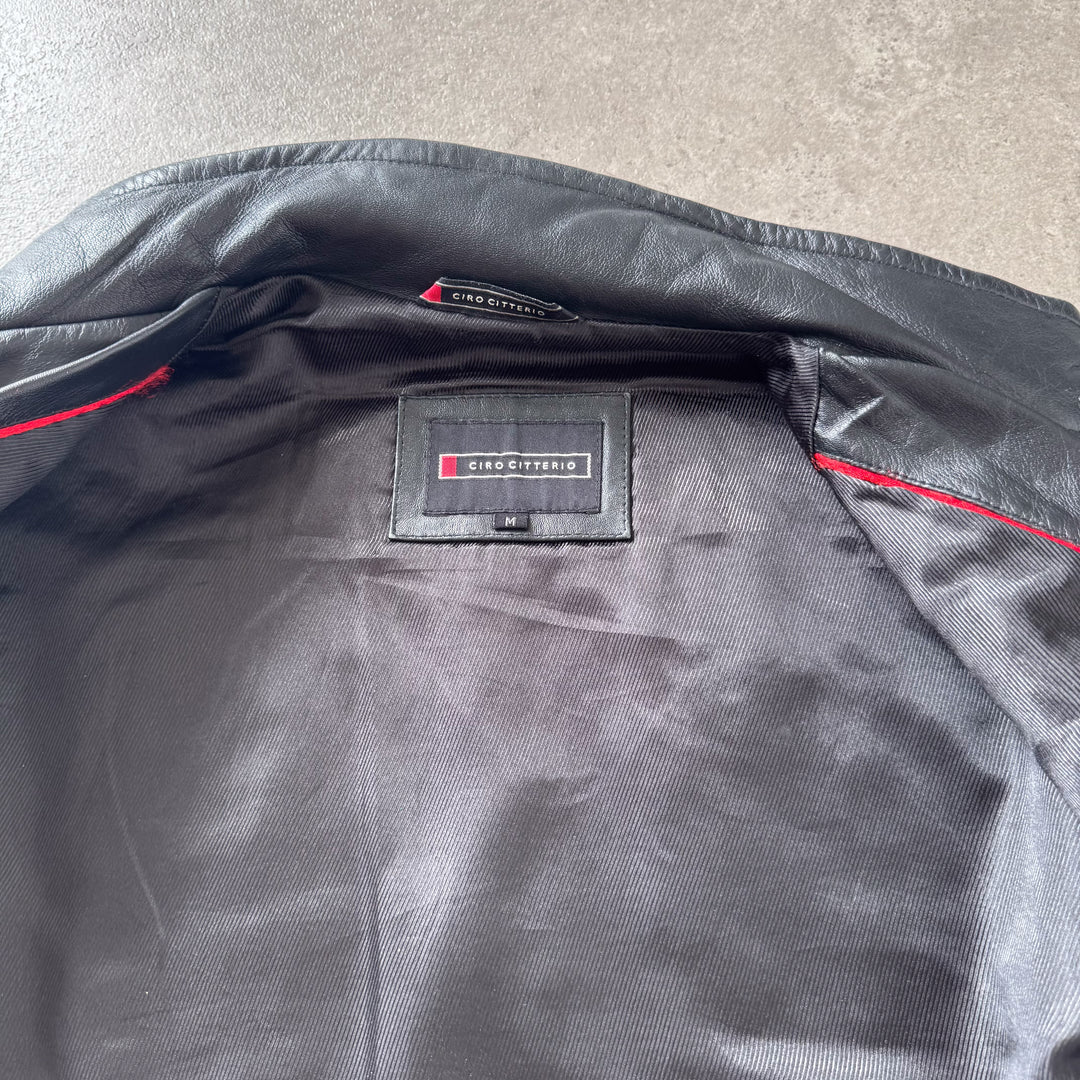 Ciro Citerio Leather Biker Jacket Black Men's M
