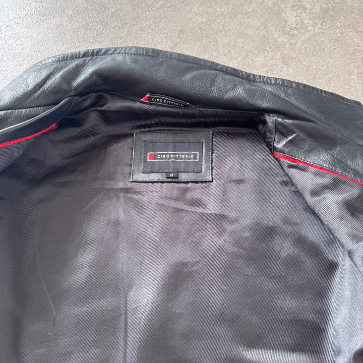 Ciro Citerio Leather Biker Jacket Black Men's M