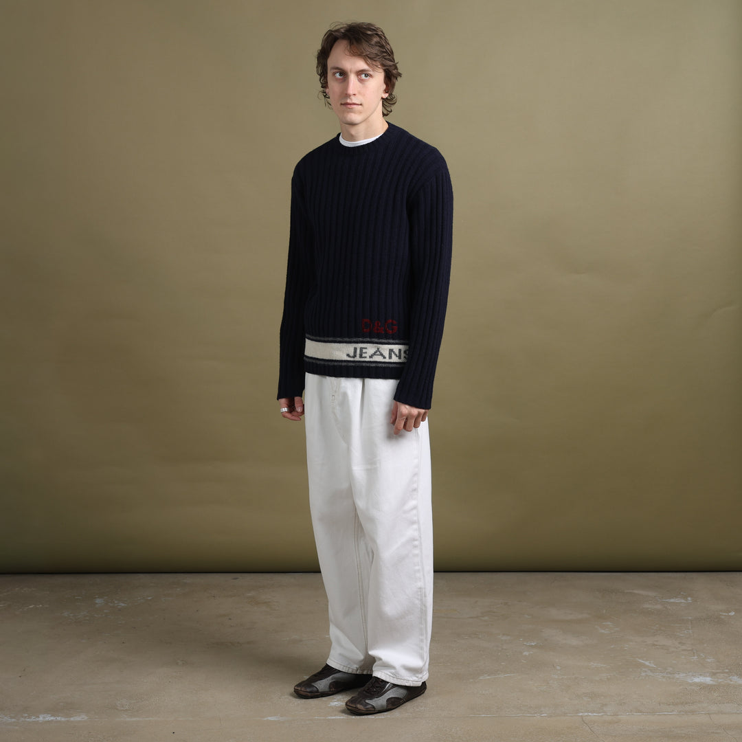 Dolce & Gabbana Crew Neck Jumper Navy Blue Men's M