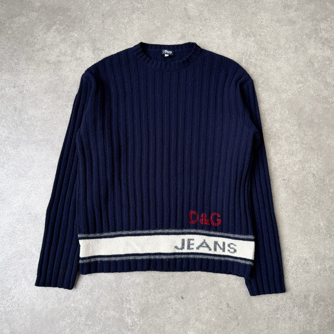 Dolce & Gabbana Crew Neck Jumper Navy Blue Men's M
