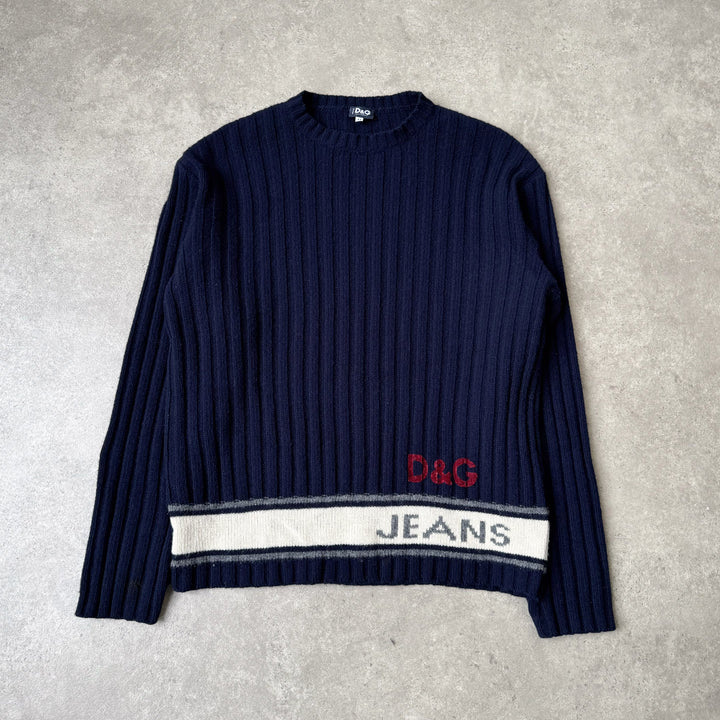Dolce & Gabbana Crew Neck Jumper Navy Blue Men's M