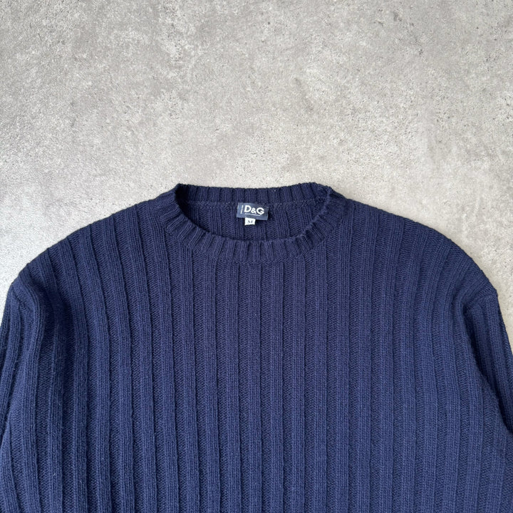 Dolce & Gabbana Crew Neck Jumper Navy Blue Men's M