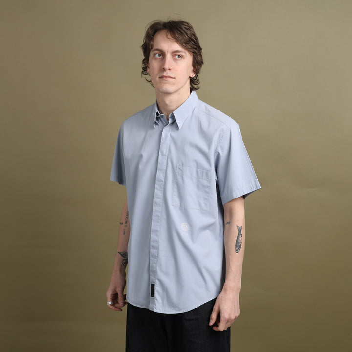 Versace Short Sleeve Shirt Light Blue Men's L