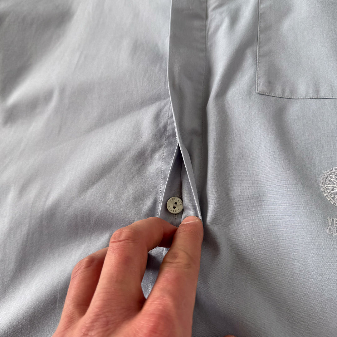 Versace Short Sleeve Shirt Light Blue Men's L