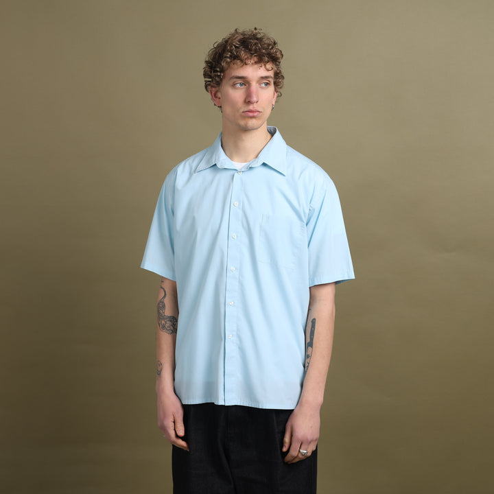 Yves Saint Laurent Short Sleeve Shirt Teal Blue Men's XL