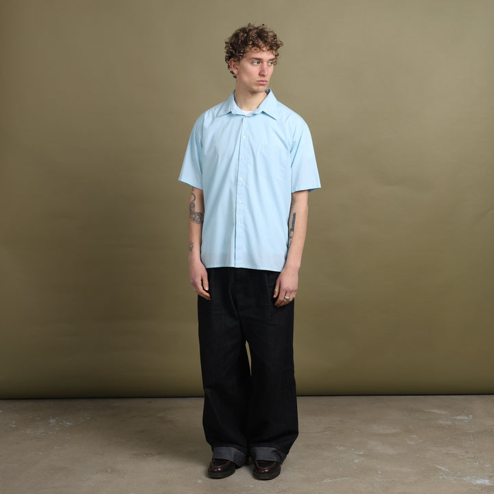 Yves Saint Laurent Short Sleeve Shirt Teal Blue Men's XL