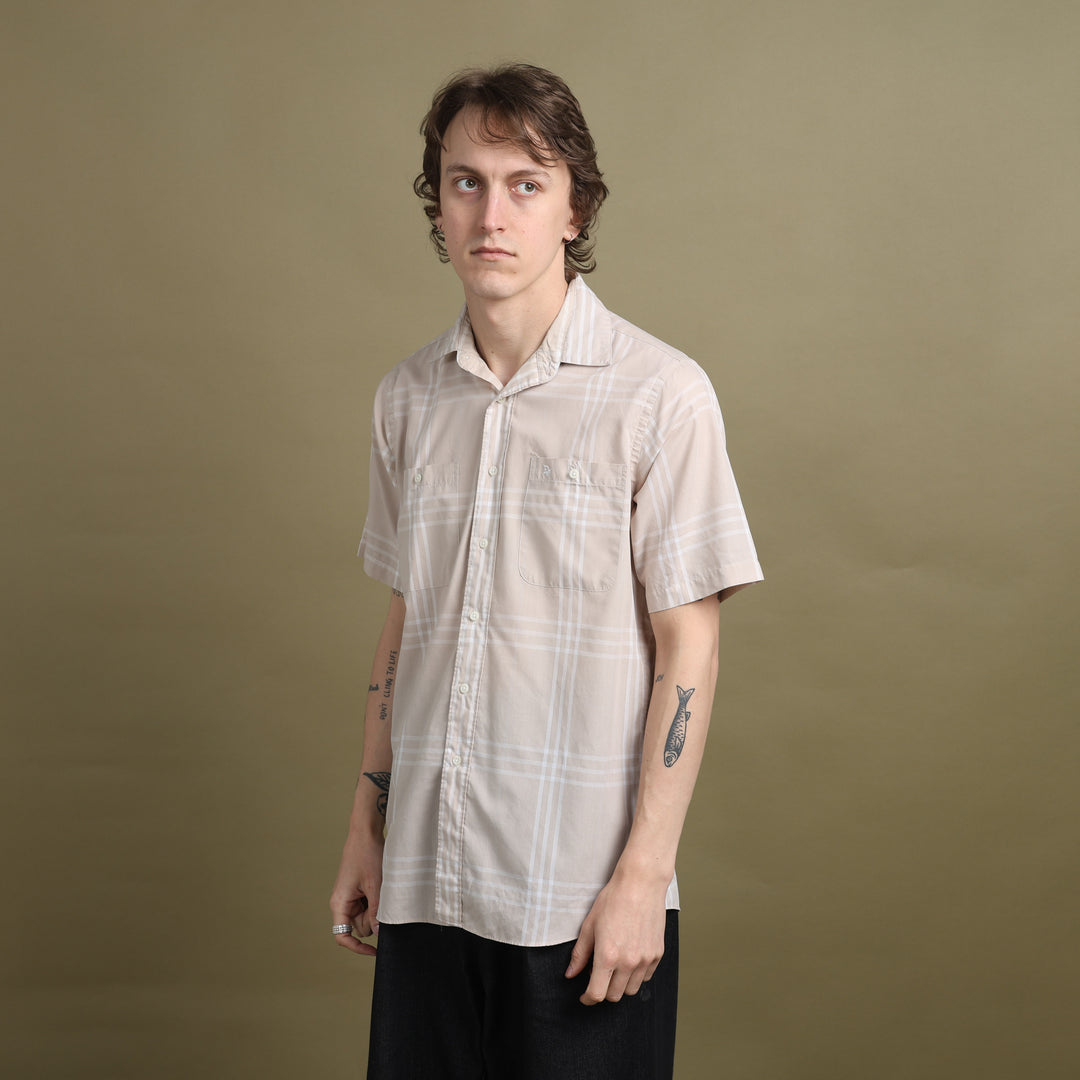 Christian Dior Short Sleeve Shirt Beige & White Men's M