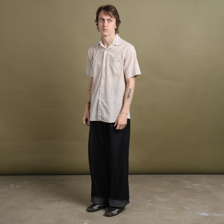 Christian Dior Short Sleeve Shirt Beige & White Men's M