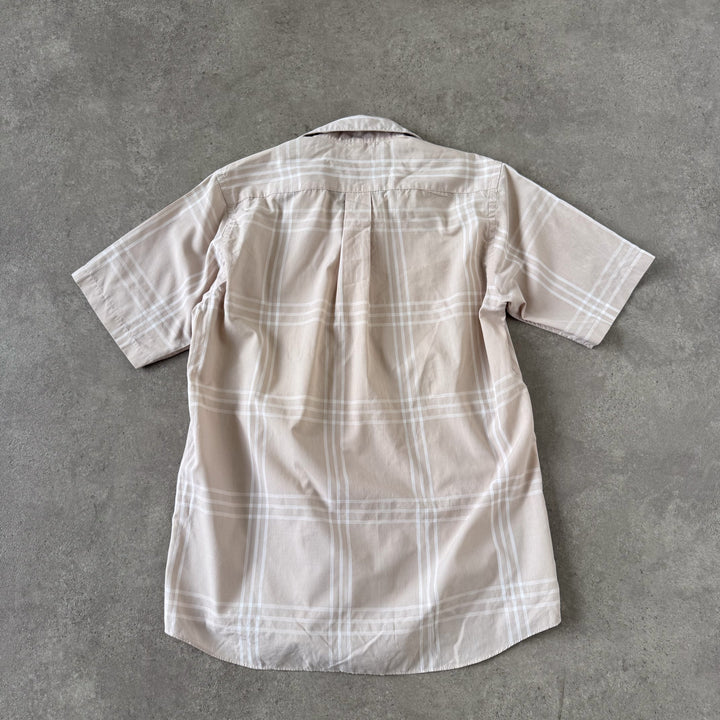 Christian Dior Short Sleeve Shirt Beige & White Men's M