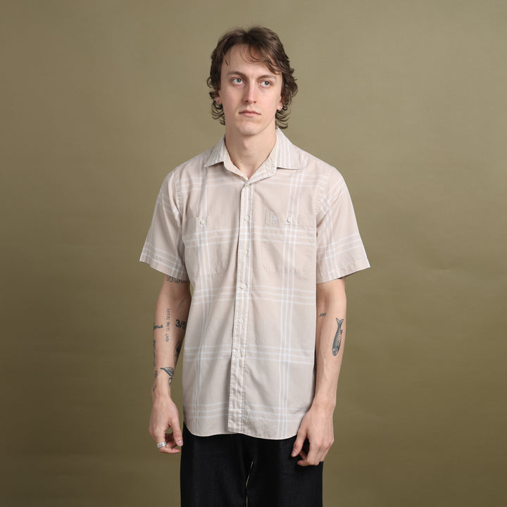 Christian Dior Short Sleeve Shirt Beige & White Men's M