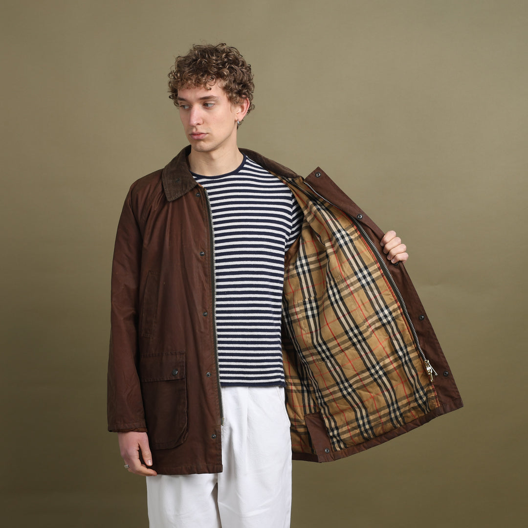 Burberry's Wax Jacket Brown Men's XL
