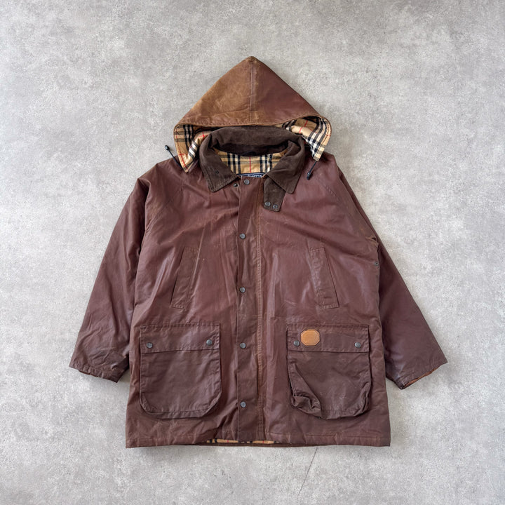 Burberry's Wax Jacket Brown Men's XL