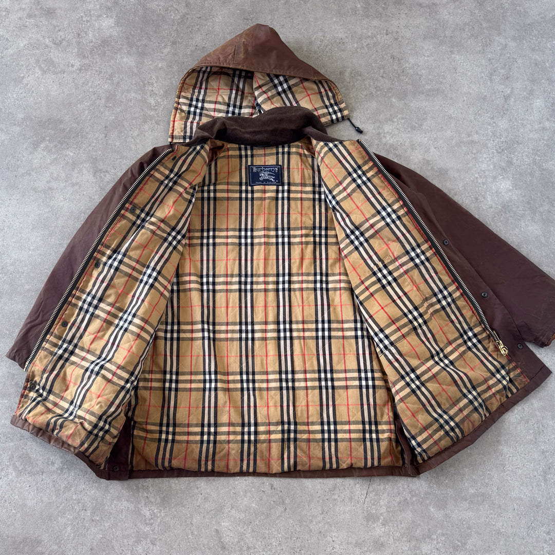 Burberry's Wax Jacket Brown Men's XL