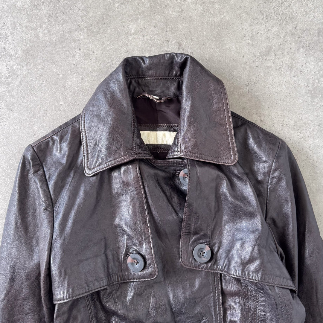 Ronit Zilkha Leather Jacket Brown Women's UK 10