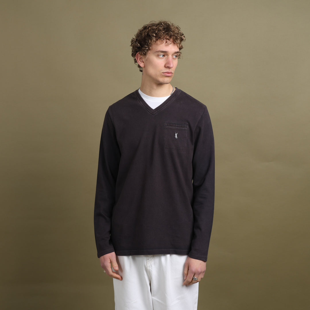 Yves Saint Laurent Long Sleeve T-Shirt Dark Grey Men's L
