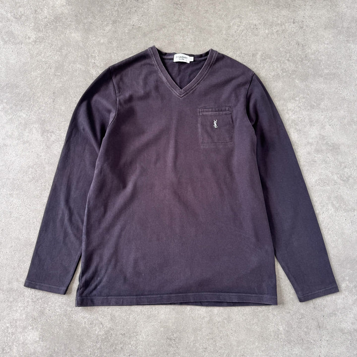 Yves Saint Laurent Long Sleeve T-Shirt Dark Grey Men's L