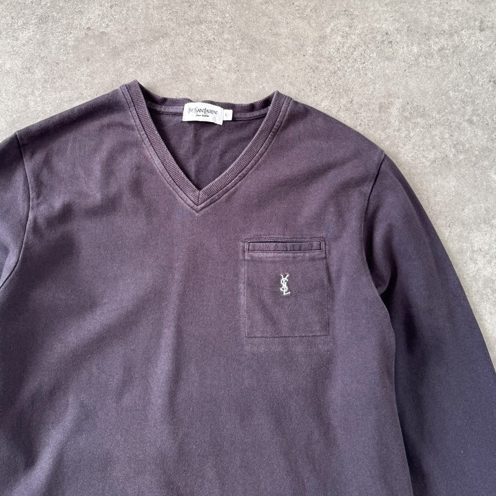 Yves Saint Laurent Long Sleeve T-Shirt Dark Grey Men's L