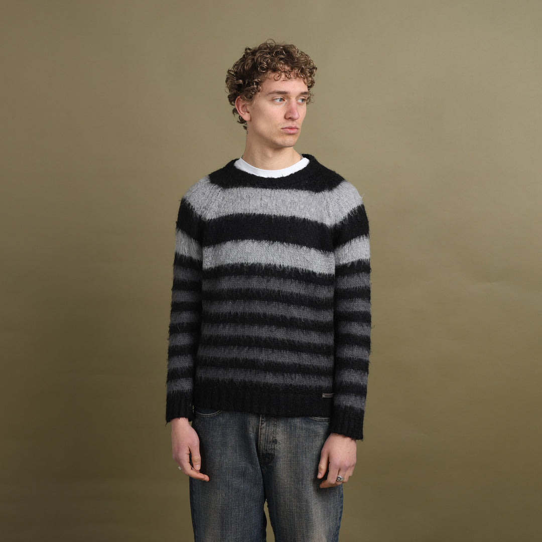 Diesel Chunky Knit Jumper Black & Grey Men's L