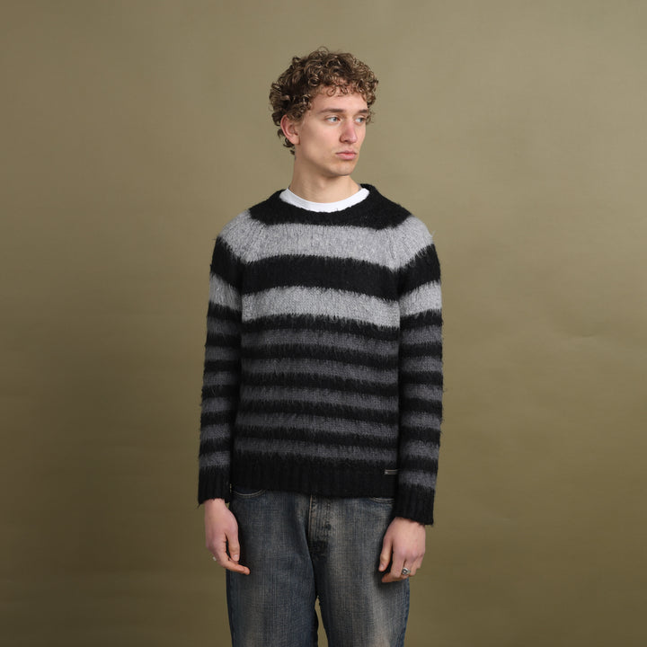 Diesel Chunky Knit Jumper Black & Grey Men's L