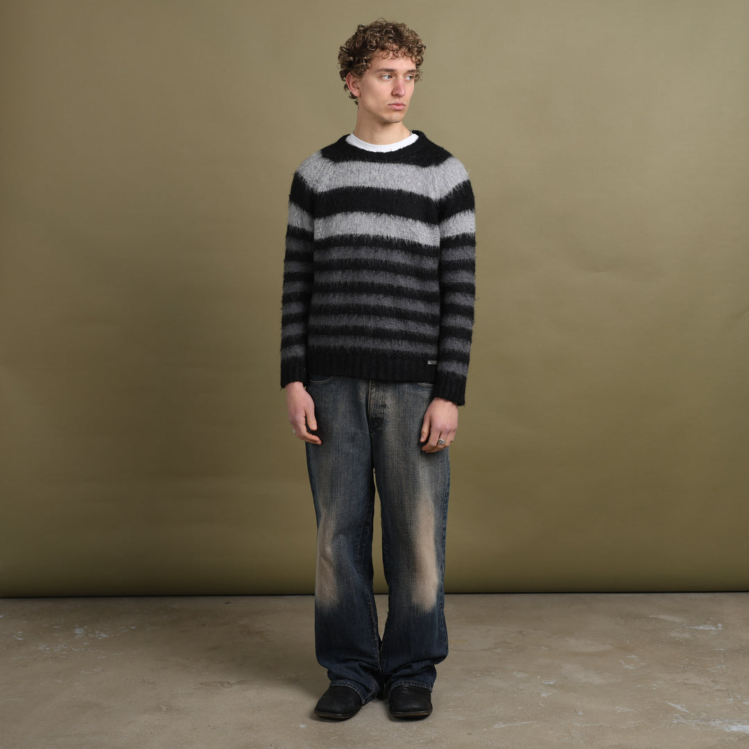 Diesel Chunky Knit Jumper Black & Grey Men's L