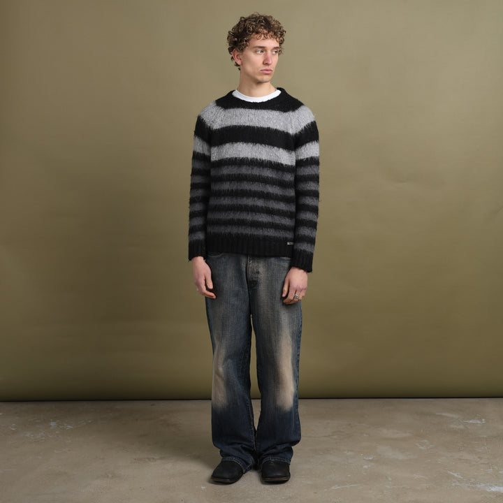 Diesel Chunky Knit Jumper Black & Grey Men's L